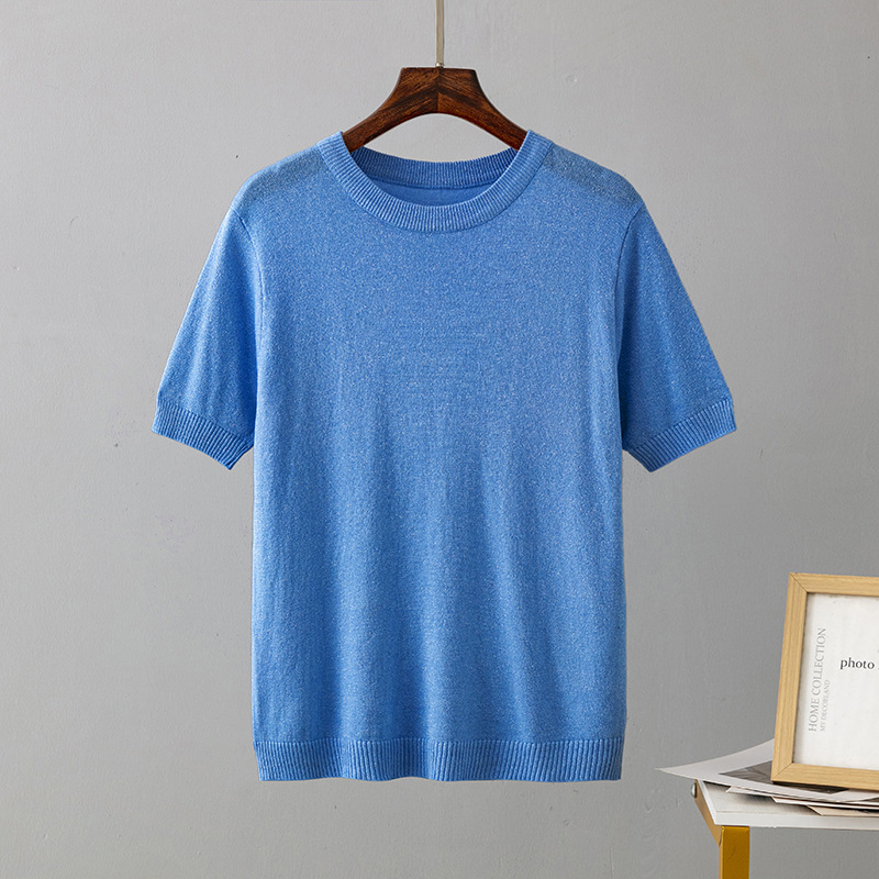 Summer Jumper Clothing - Neue Sommer-Strickkollektion für Damen: Glänzender Seiden-Pullover
