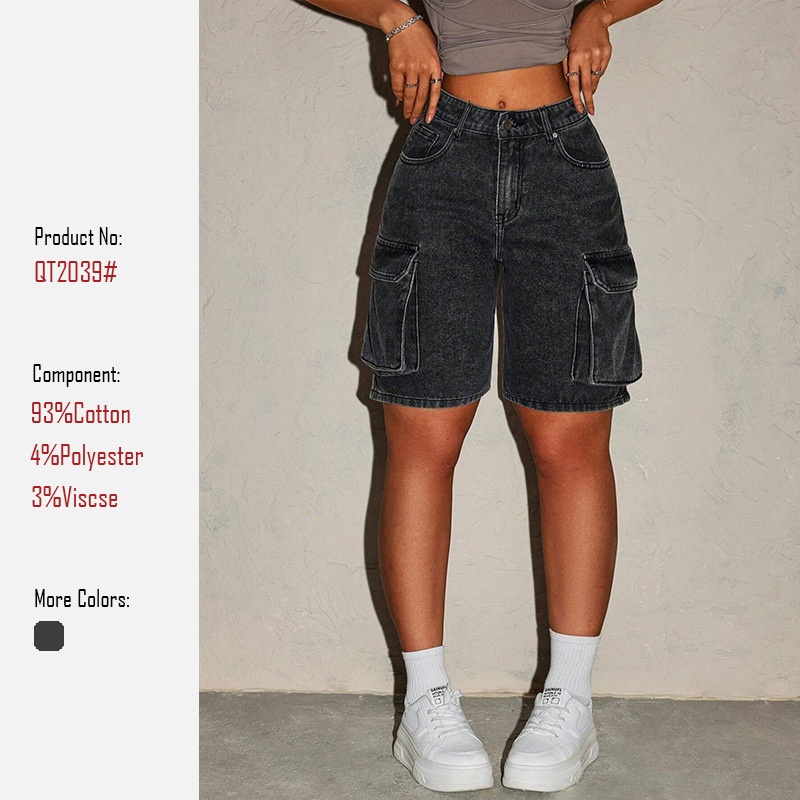 Summer Clothing Vintage - Damen Retro-Jeansshorts mit fünf Knöpfen, Mini-Shorts