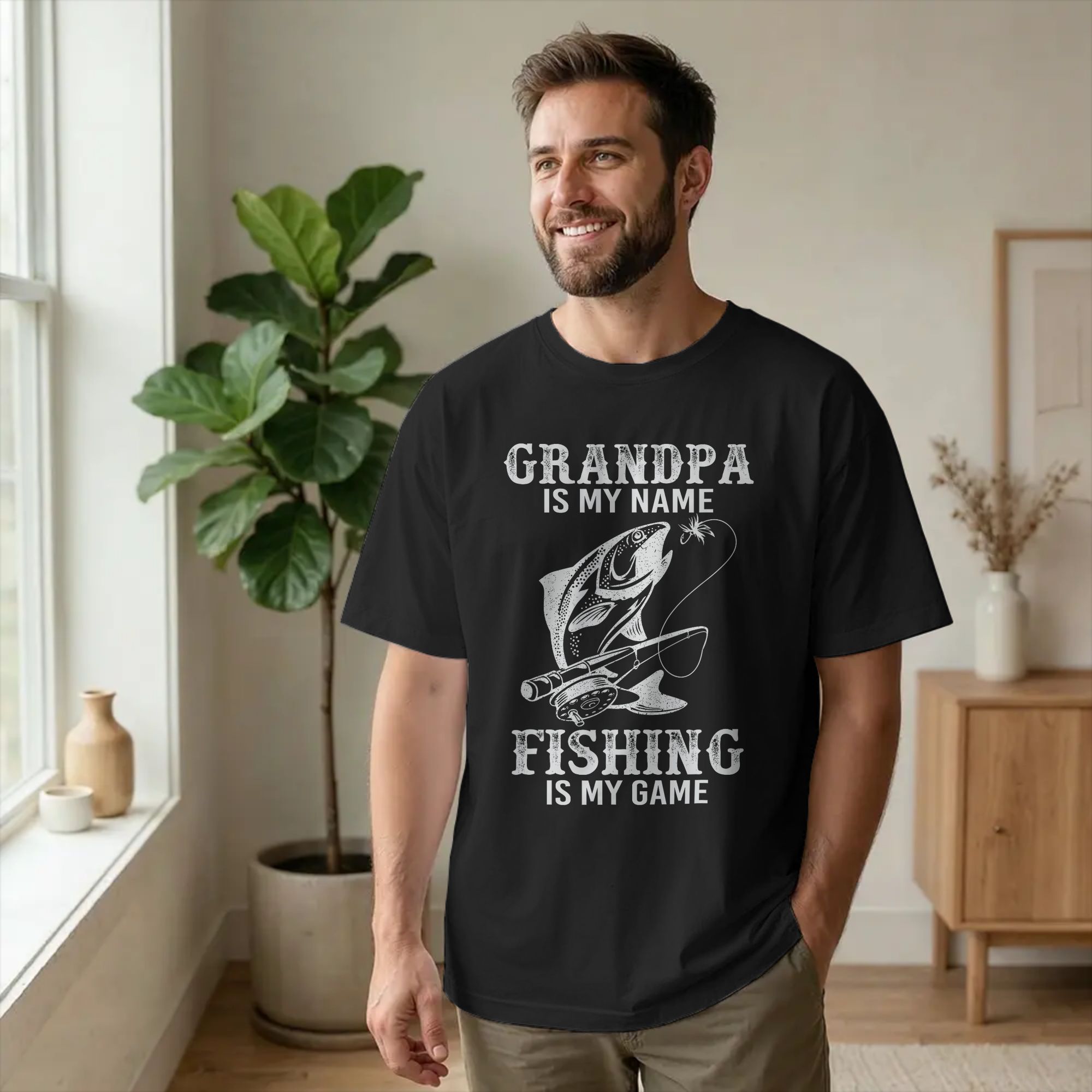 Summer Clothing Name Ideas - Lässiges T-Shirt „Opa ist mein Name,