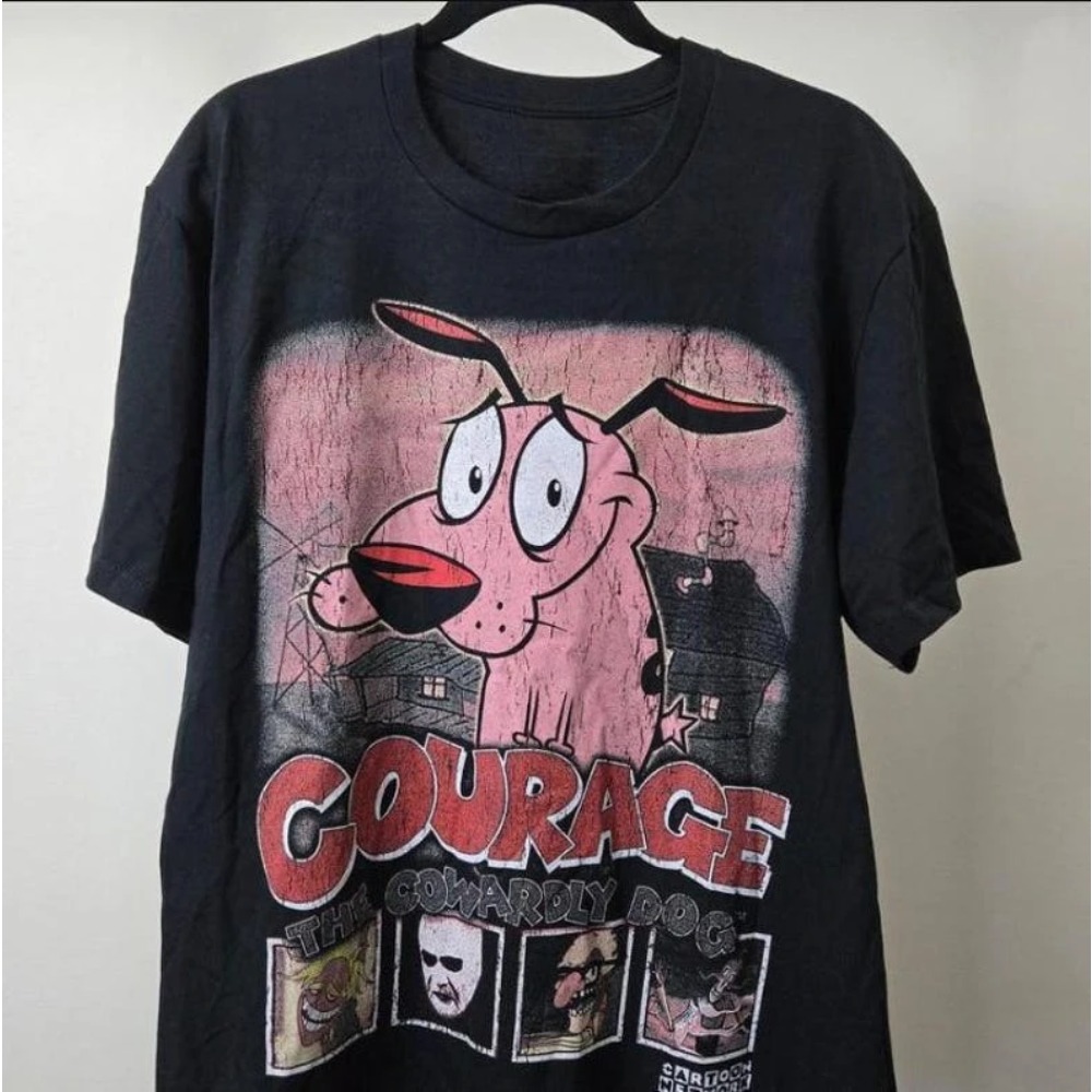 Summer Clothing Vintage - Sommerliches Vintage-T-Shirt mit Courage The Cowardly