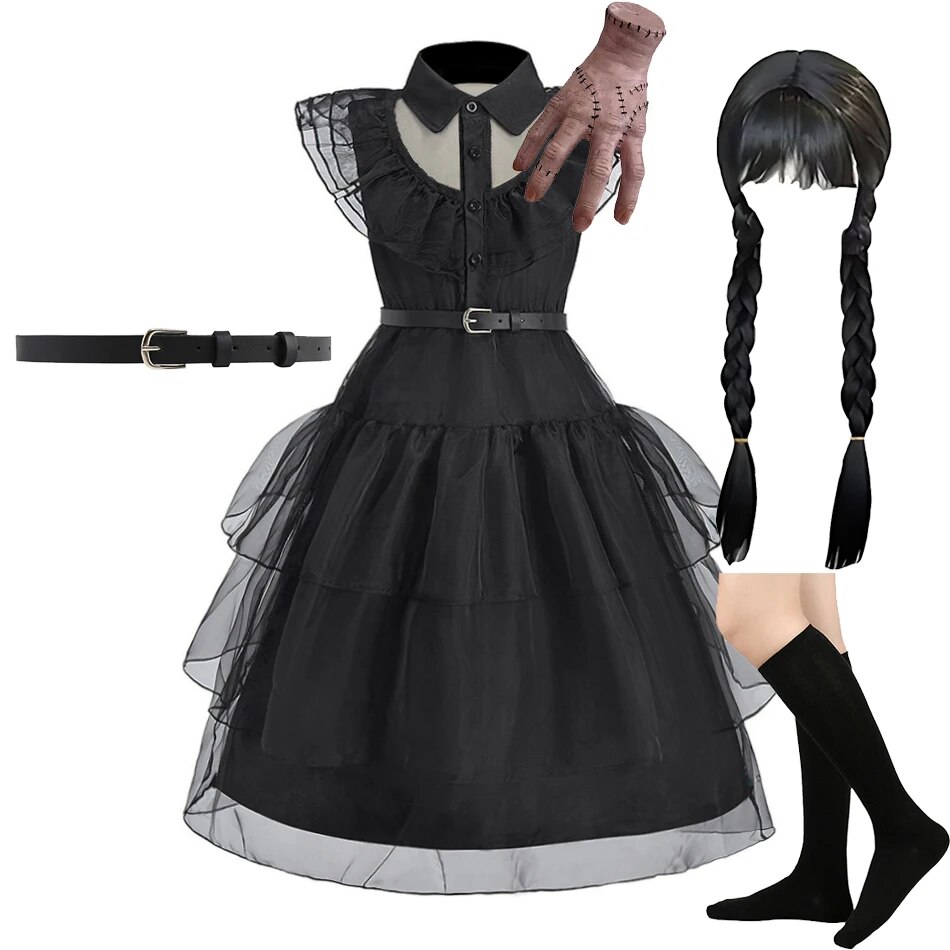 Summer Clothing Kids - Mädchenkostüm Kinder Cosplay Schwarzes Hexenprinzessinnenkleid Kinder