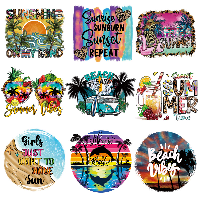 Summer Clothing Vibes - Summer Vibes Aufnäher zum Aufbügeln, Wärmeübertragung,