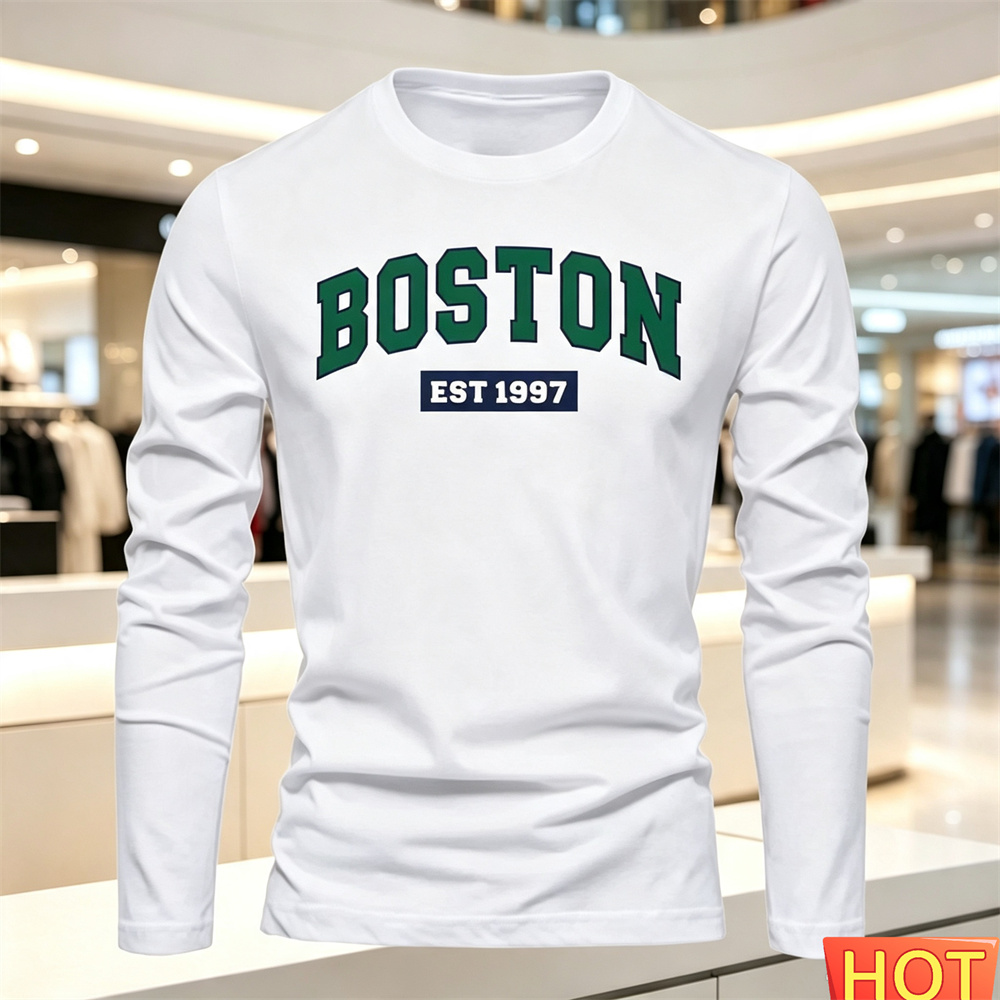 Summer Clothing Long Sleeve - Herbst Sommer Herren Langarm-T-Shirt mit Buchstabenmuster