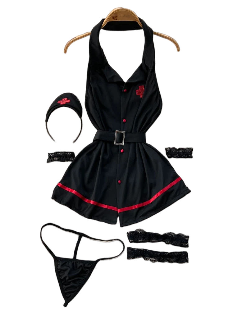 Summer Clothing Petite - Erotische Mode Sexy Neckholder-Lingerie-Kleid Sommer V-Ausschnitt