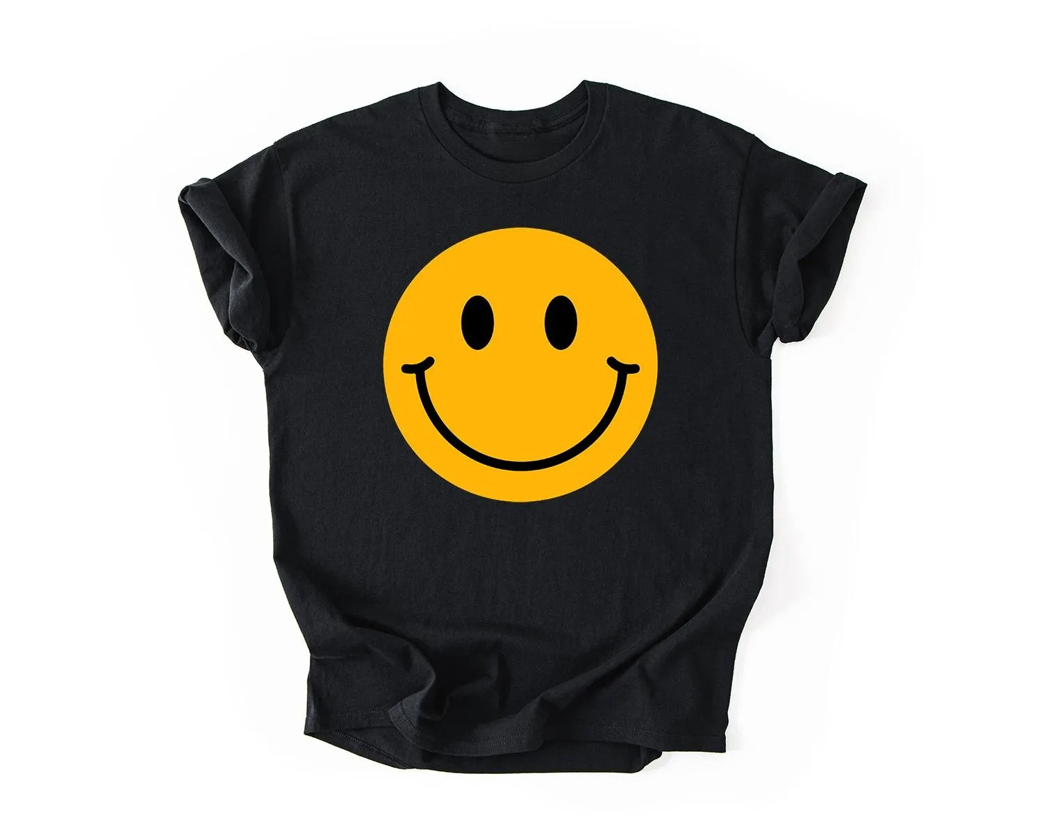 Summer Clothing Vibes - Smiley-Face-T-Shirt, Happy-Face-Shirt, Positive-Vibes-T-Shirt, minimalistisches Grafikdesign, trendiges
