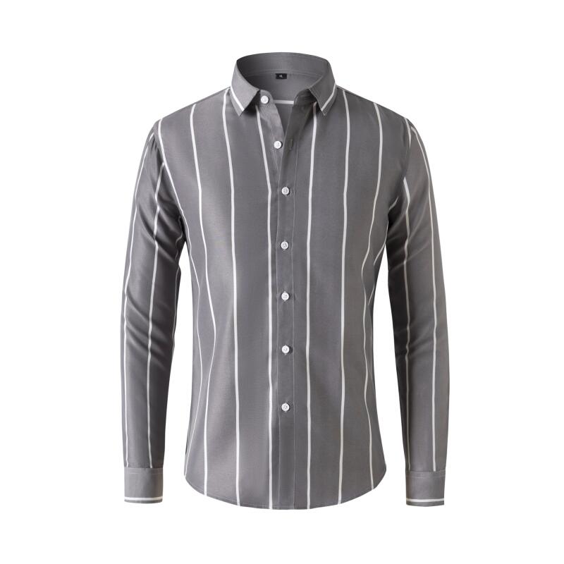Summer Clothing Long Sleeve - Herren Gestreiftes Hemd Langarm Slim Fit