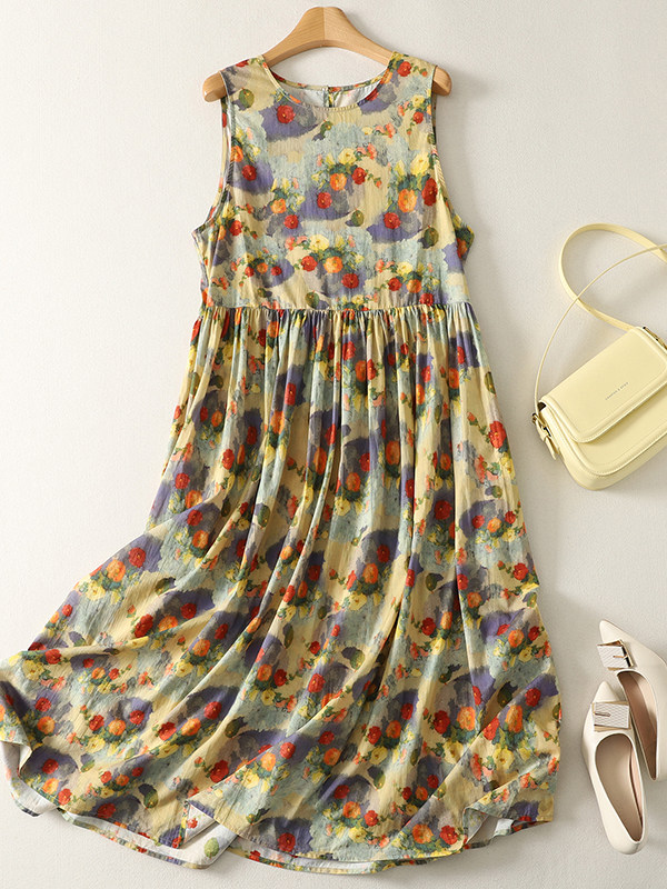 Summer Clothing Vibes - Sommerliches, lockeres Maxikleid mit Blumenmuster im