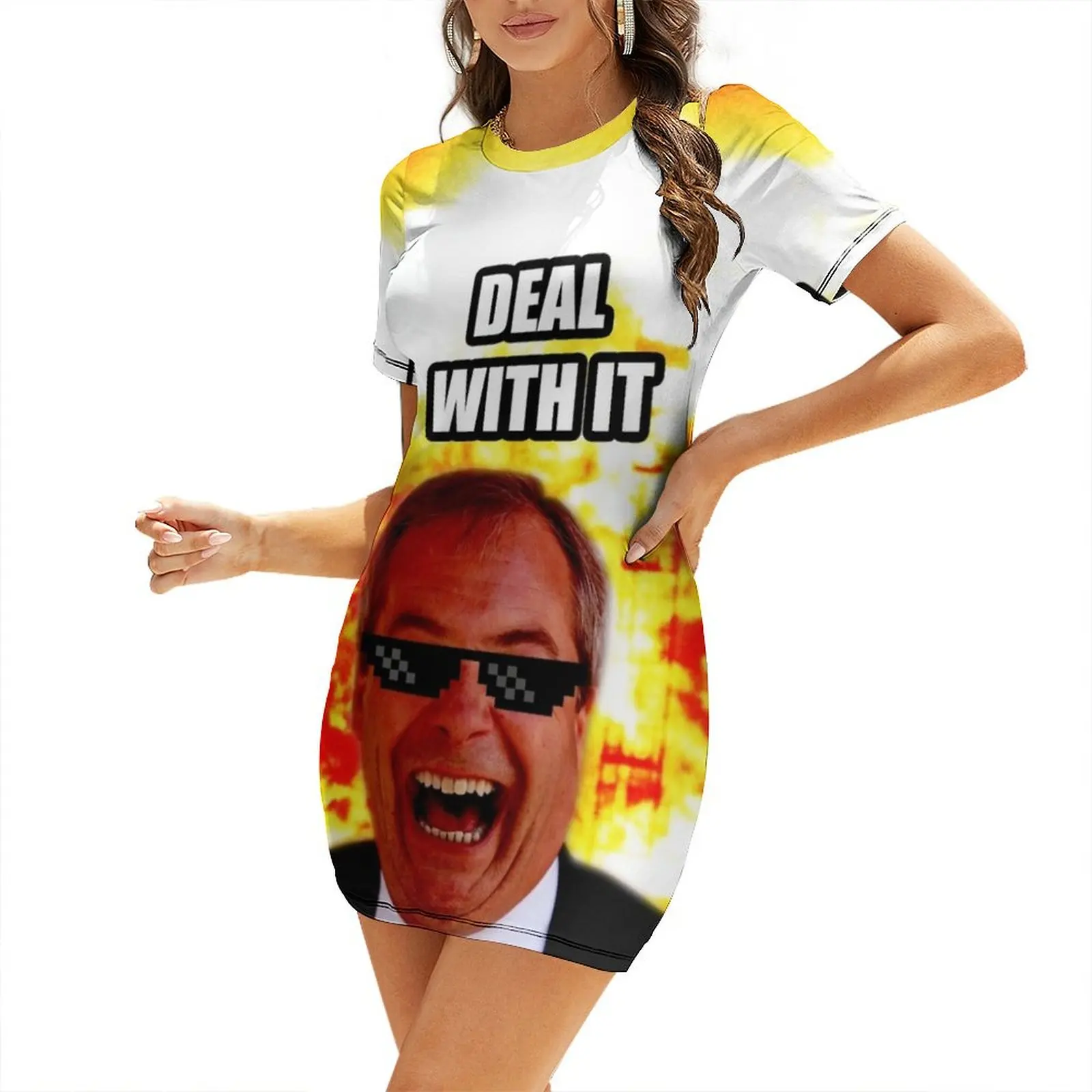 Summer Clothing Deals - Deal With It Nigel Farage Kurzarmkleid