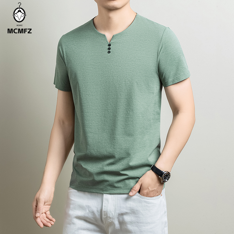 Summer Clothing Types - Herren Basic Henley T-Shirt aus bequemer