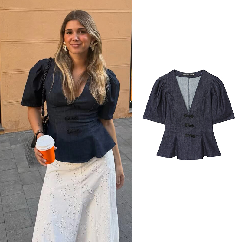 Summer Clothing For Teens - Denim Damenblusen 2026 Sommer Neue Mode