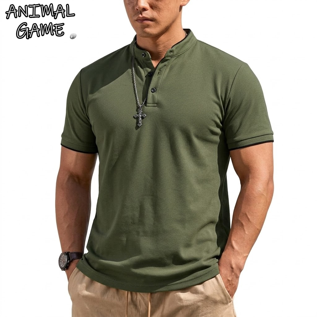 Summer Clothing Types - Sommer Kurzarm Henley-Shirt Herren Knopf-Poloshirts Klassische