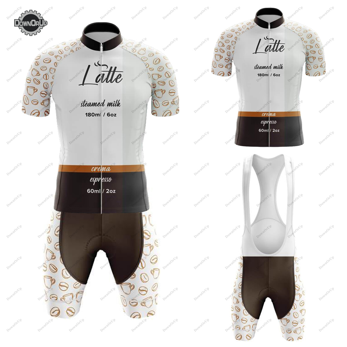 Summer Clothing List - Coffee List Latte Radtrikot-Set für Herren,