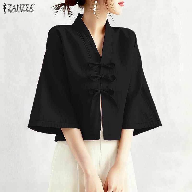 Damen Vintage V-Ausschnitt Hem – Tie Front Shirt Bewertung und Preis
