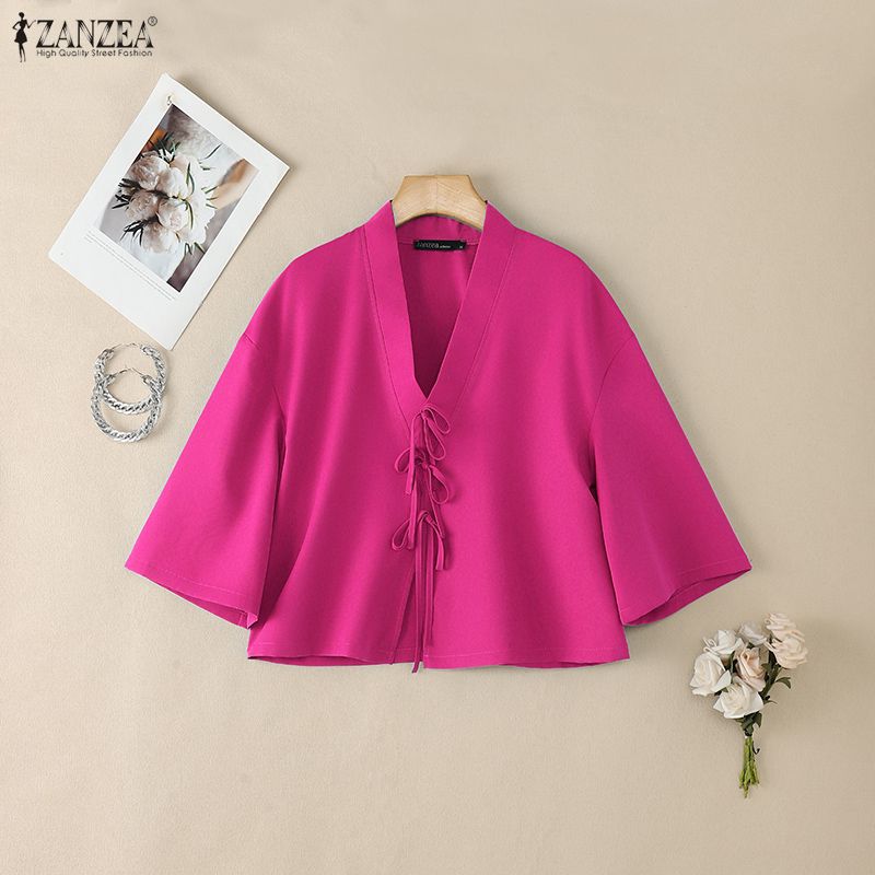 Damen Vintage V-Ausschnitt Hem – Tie Front Shirt Bewertung und Preis