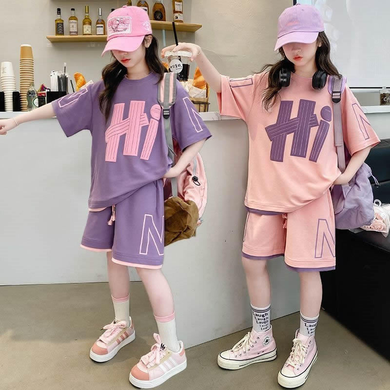 Mädchen T-Shirt-Sets Sommer Ne – Summer Clothing Teen Girls Bewertung und Preis