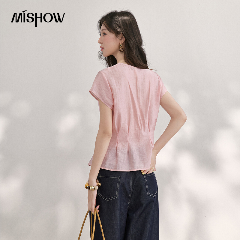 MISHOW Damen V-Ausschnitt Perl – Tie Front Shirt Bewertung und Preis