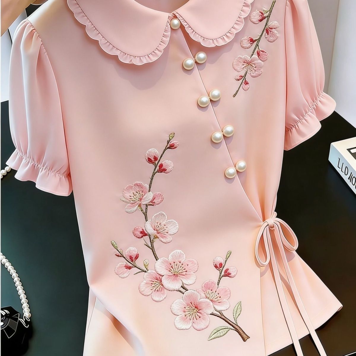 Chinesischer Stil Besticktes S – Tie Front Shirt Bewertung und Preis