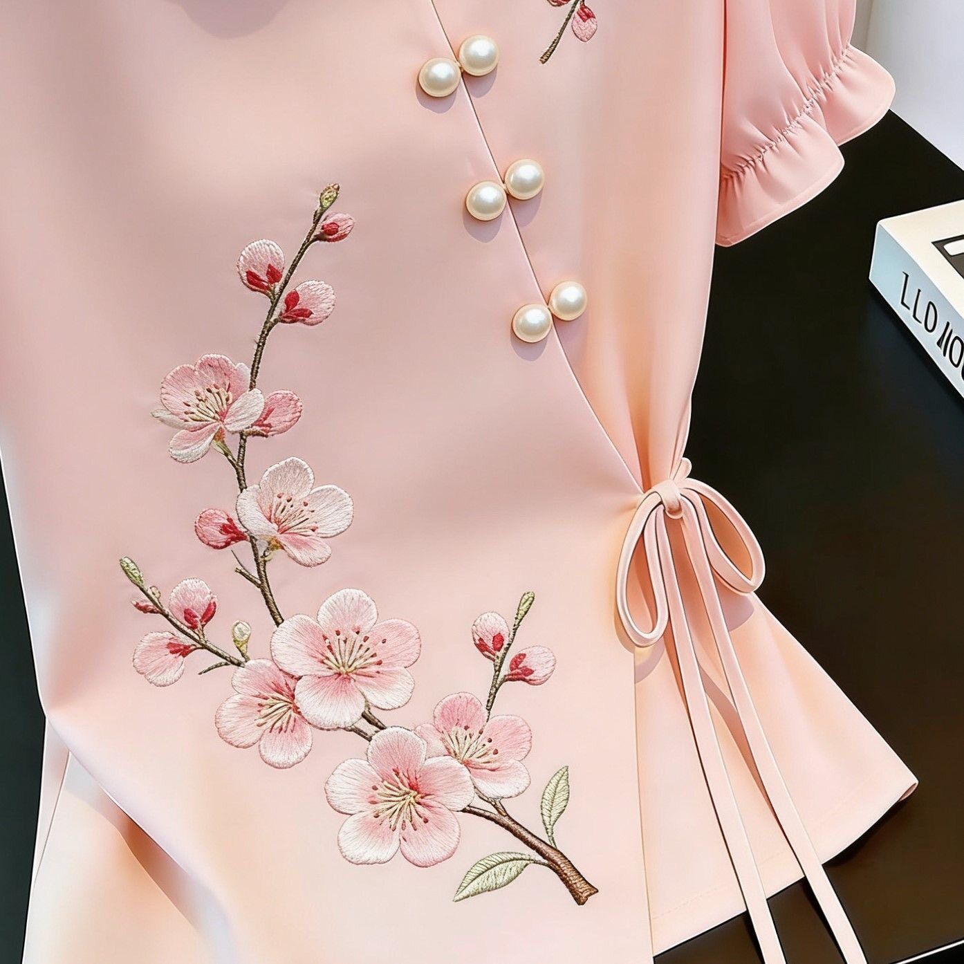 Chinesischer Stil Besticktes S – Tie Front Shirt Bewertung und Preis