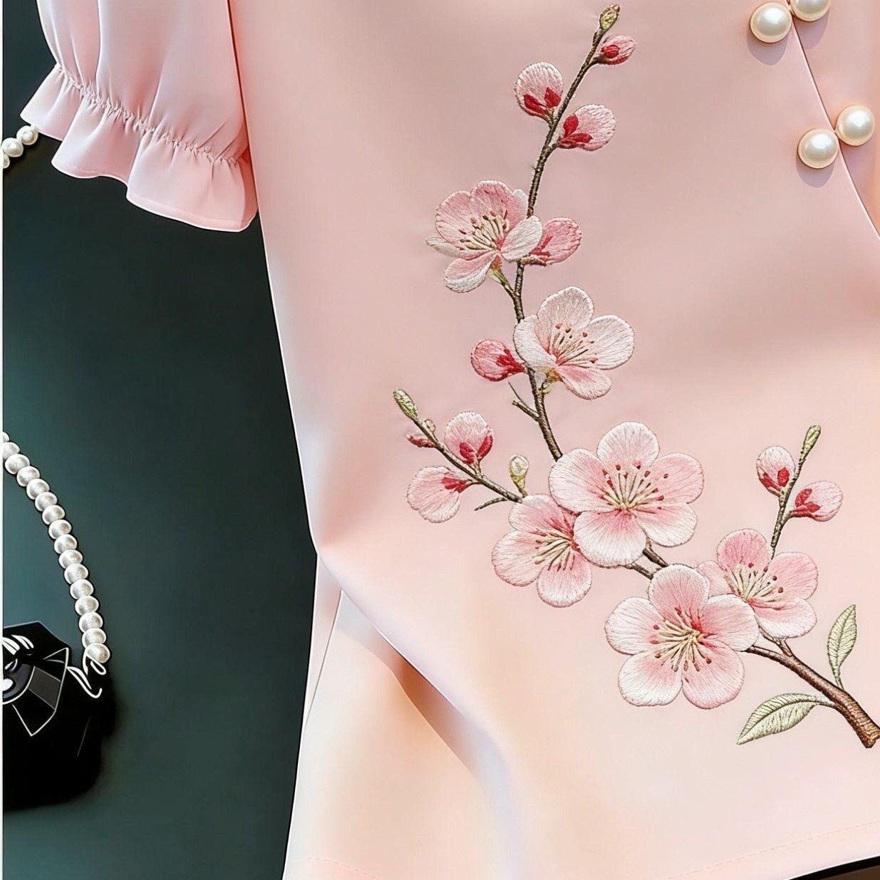 Chinesischer Stil Besticktes S – Tie Front Shirt Bewertung und Preis
