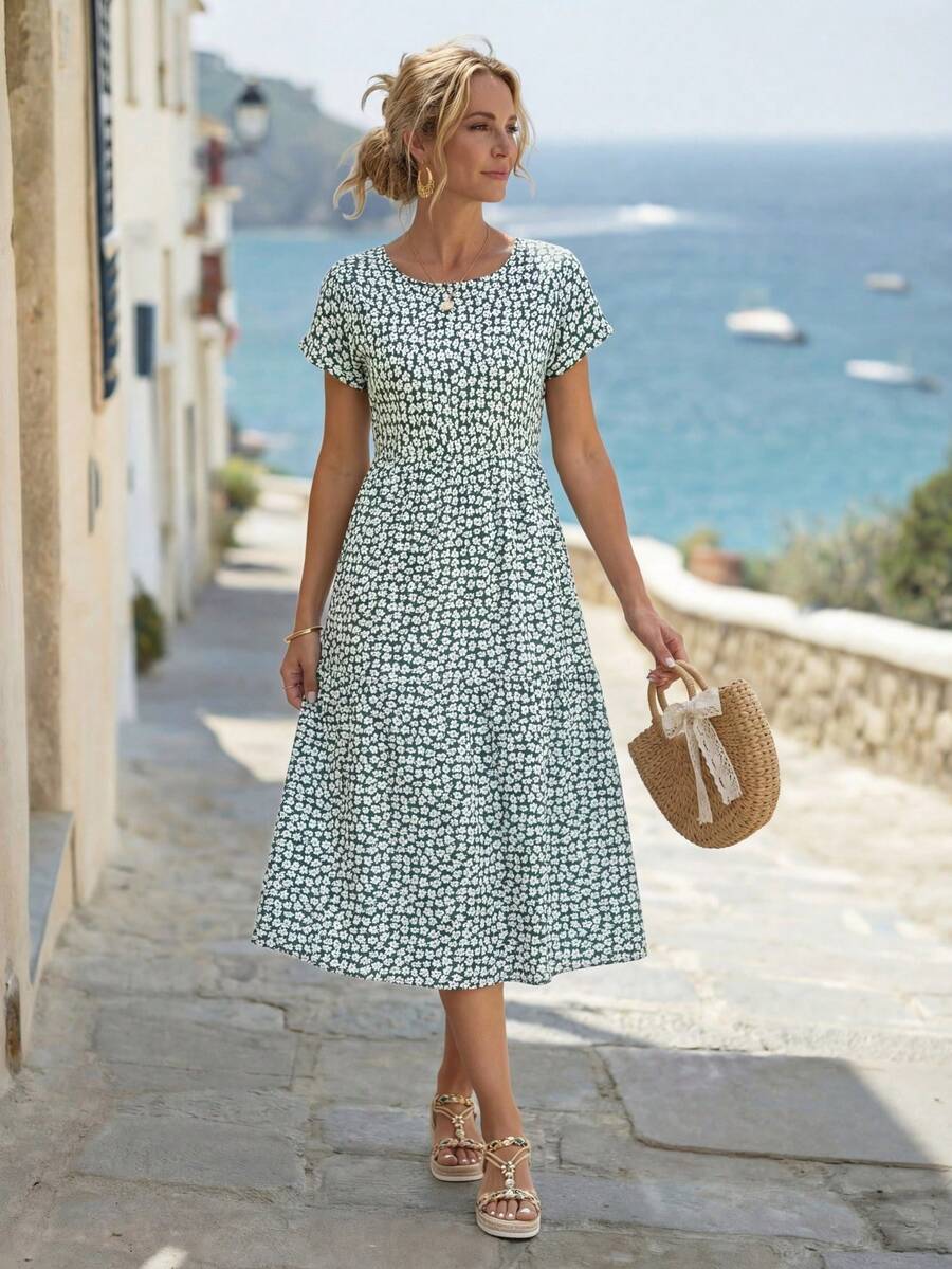 Faunlyn Damen Freizeitkleid mi – Sundress Midi Floral Bewertung und Preis