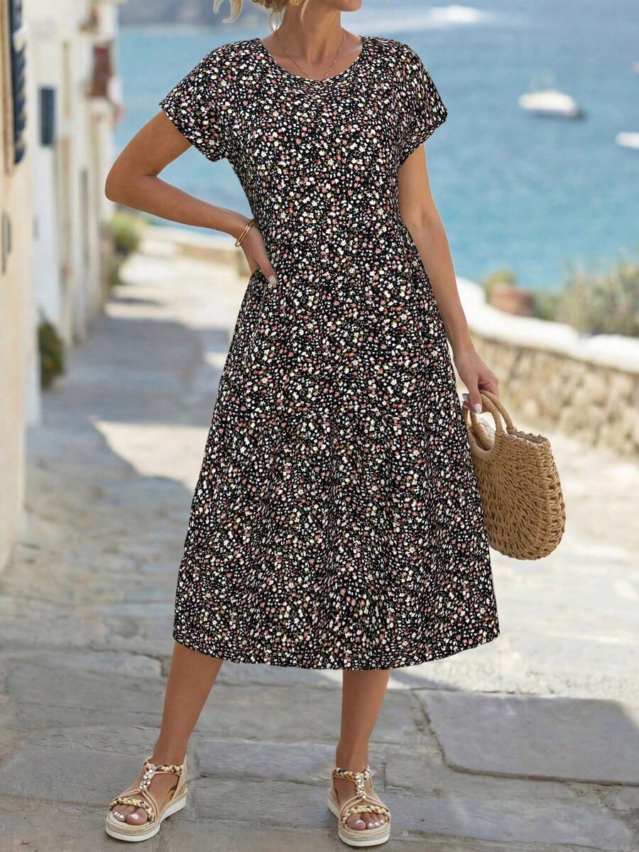 Faunlyn Damen Freizeitkleid mi – Sundress Midi Floral Bewertung und Preis