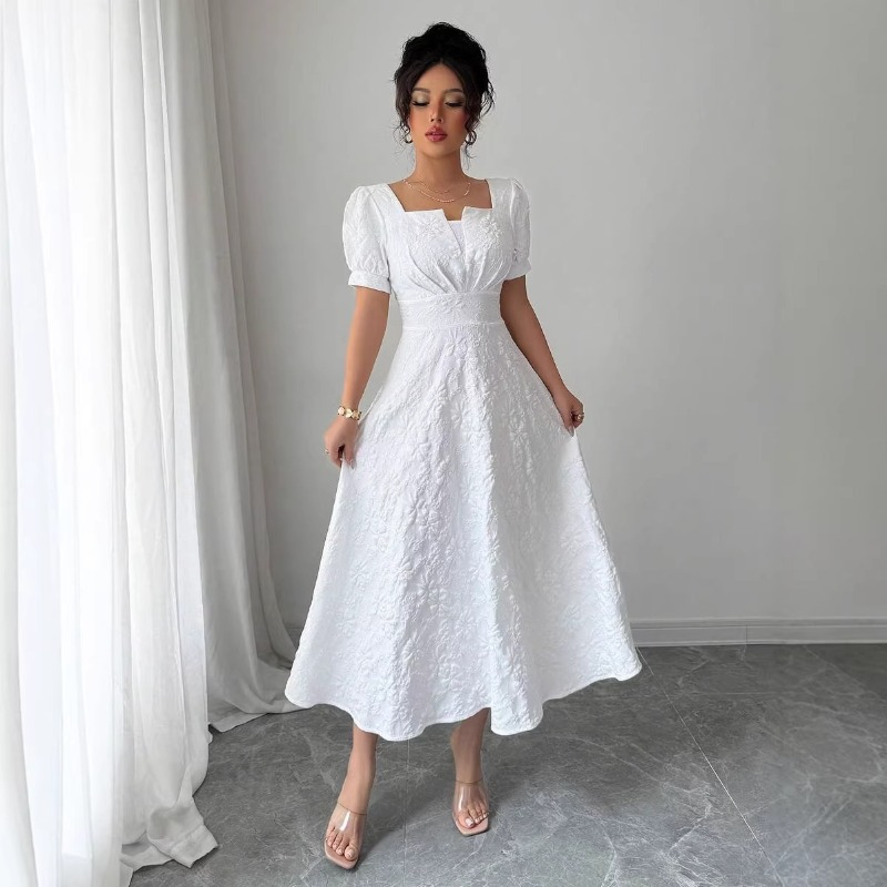 Damen Weißes Geprägtes Blumen- – Sundress Midi Floral Bewertung und Preis