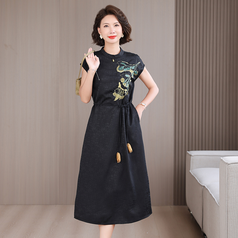 Sommer Chinesischen Stil Seide – Sundress Midi Floral Bewertung und Preis
