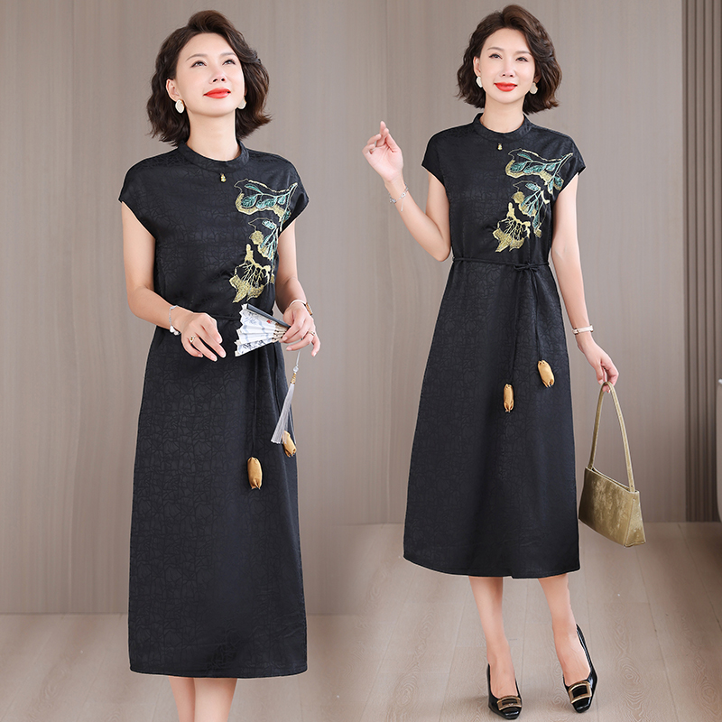 Sommer Chinesischen Stil Seide – Sundress Midi Floral Bewertung und Preis