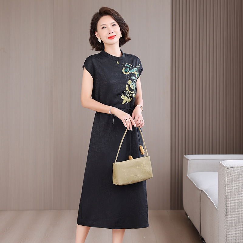Sommer Chinesischen Stil Seide – Sundress Midi Floral Bewertung und Preis