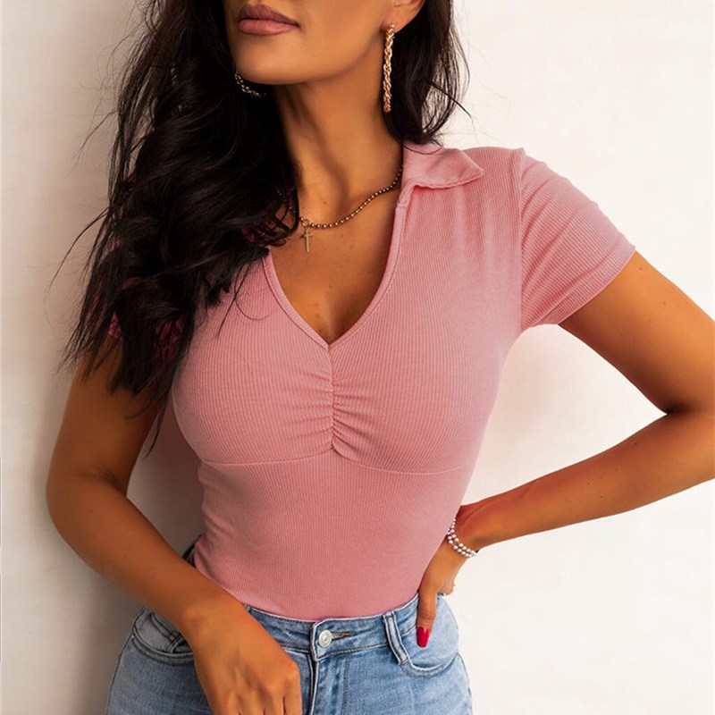 Damen-T-Shirt mit Umlegekragen – Summer Clothing Deals Bewertung und Preis