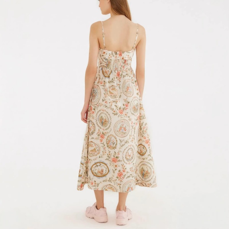 Damen Vintage Blumenmuster Spa – Sundress Midi Floral Bewertung und Preis