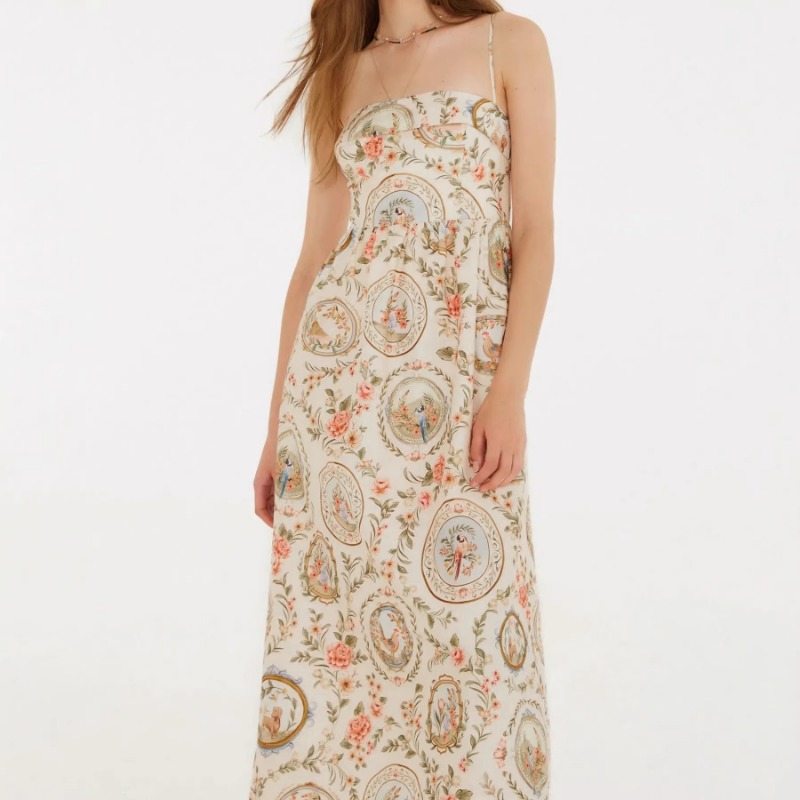 Damen Vintage Blumenmuster Spa – Sundress Midi Floral Bewertung und Preis