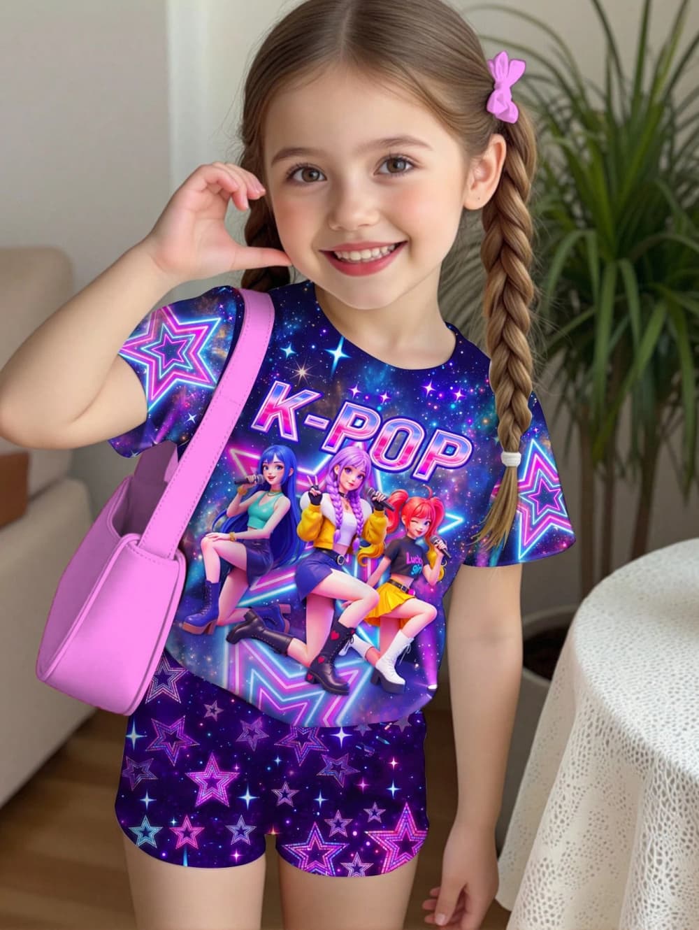 K-Pop Cartoon Grafik Mädchen T – Summer Clothing List Bewertung und Preis