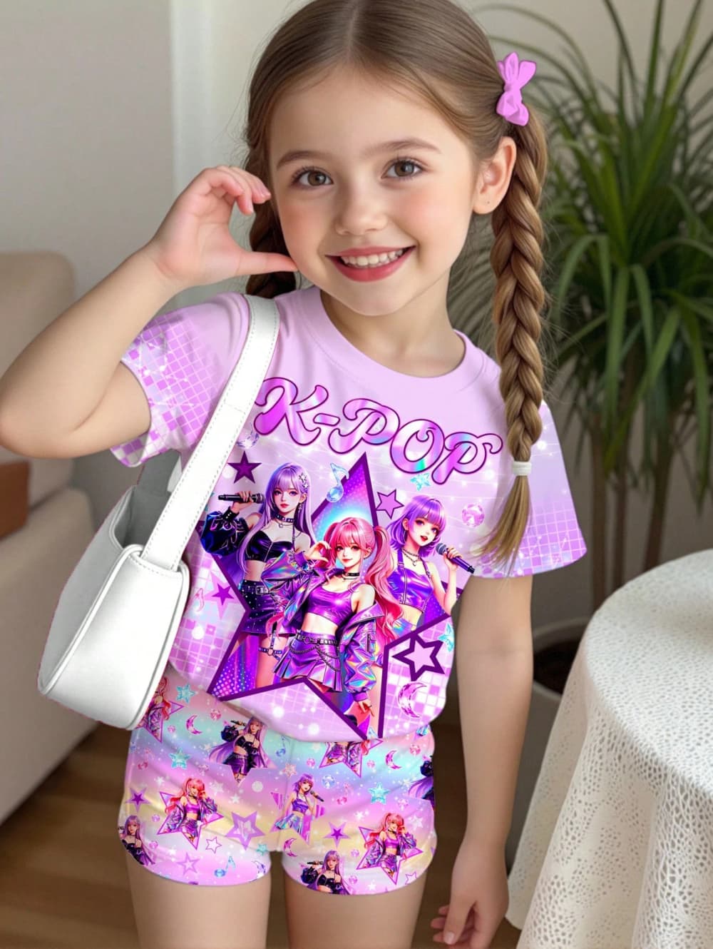 K-Pop Cartoon Grafik Mädchen T – Summer Clothing List Bewertung und Preis