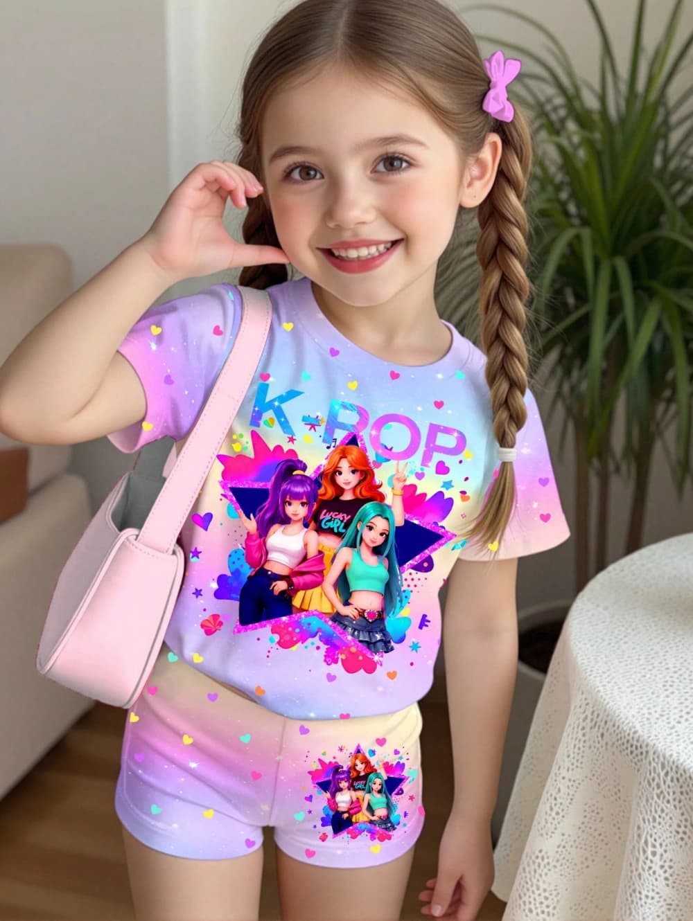 K-Pop Cartoon Grafik Mädchen T – Summer Clothing List Bewertung und Preis