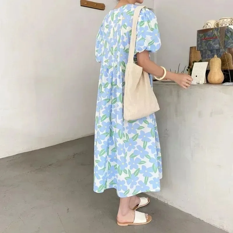 Sommer Runde Kragen Hohe Taill – Sundress Midi Floral Bewertung und Preis