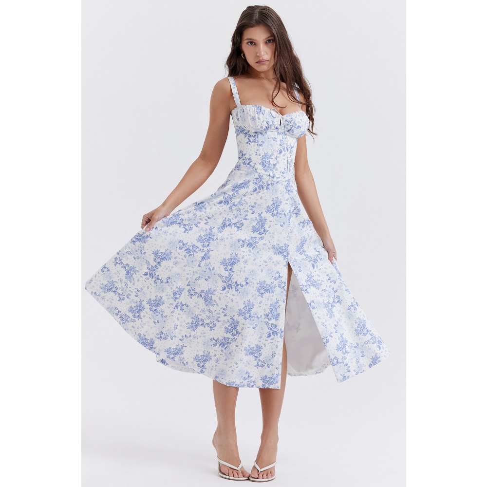 Damen-Midikleid mit einfarbige – Sundress Midi Floral Bewertung und Preis