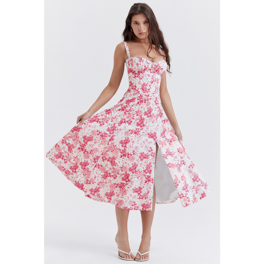 Damen-Midikleid mit einfarbige – Sundress Midi Floral Bewertung und Preis