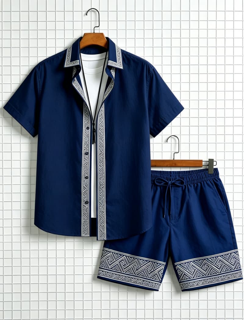 Herren-Set mit ethnisch bedruc – Summer Clothing Types Bewertung und Preis