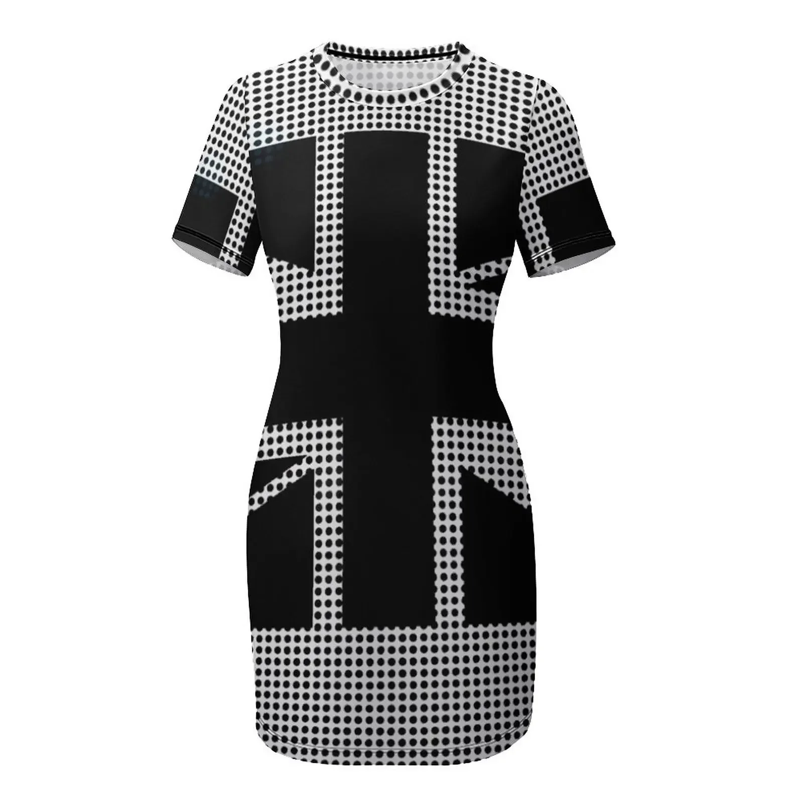 UK-Flagge Schwarz-Weiß Kurzarm – Summer Clothing Women Uk Bewertung und Preis