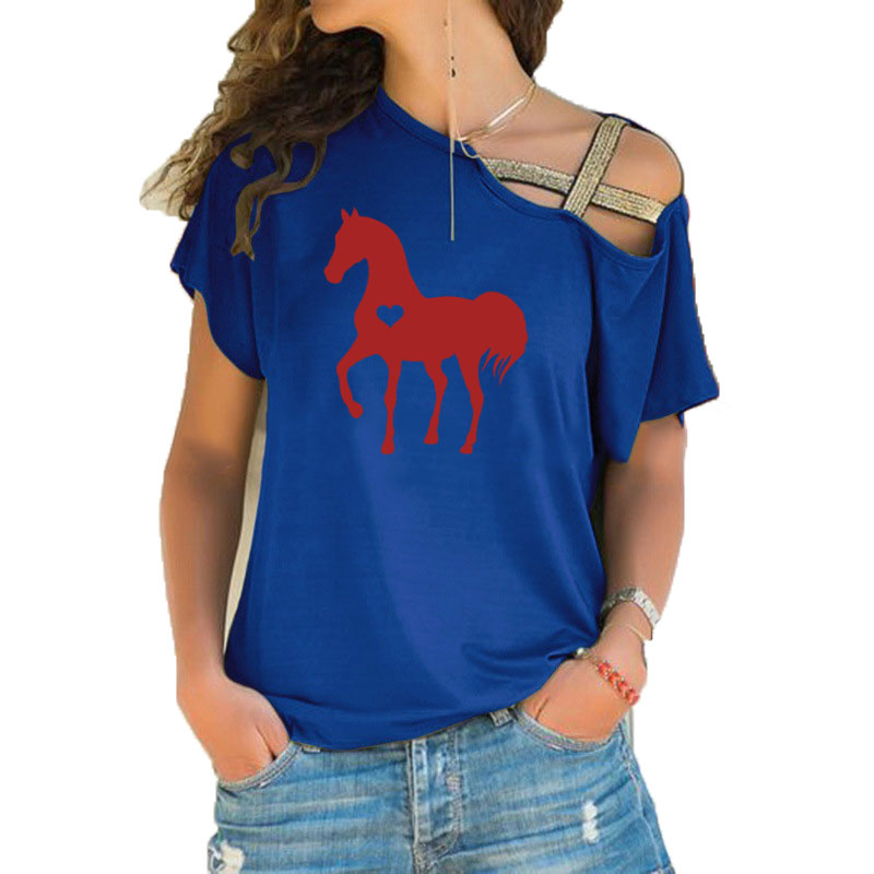Sommer Neue Herz pferd t-shirt – Summer Equestrian Clothing Bewertung und Preis