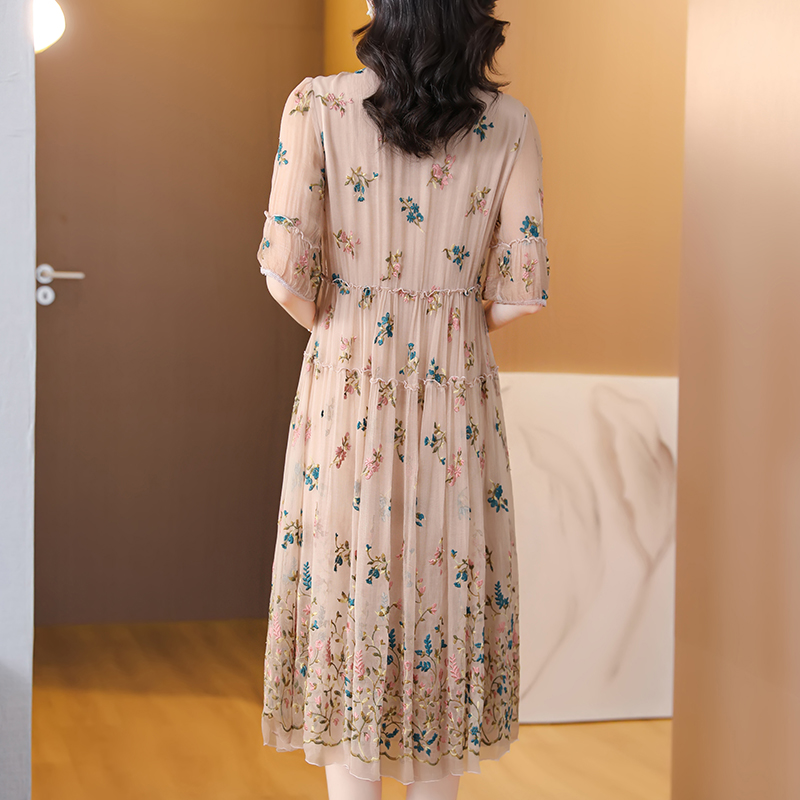 Frauen Blumen natur seide Stic – Sundress Midi Floral Bewertung und Preis
