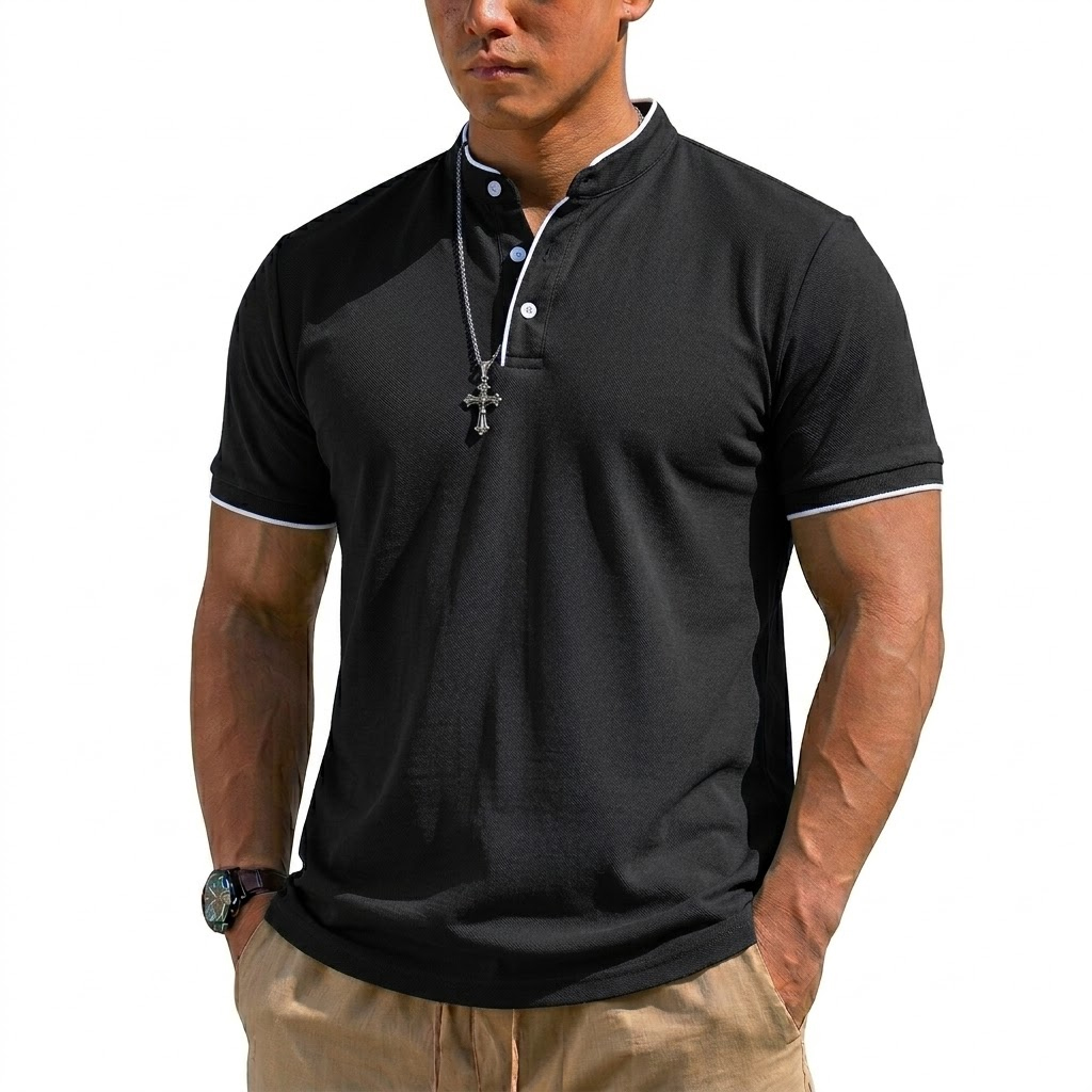 Sommer Kurzarm Henley-Shirt He – Summer Clothing Types Bewertung und Preis
