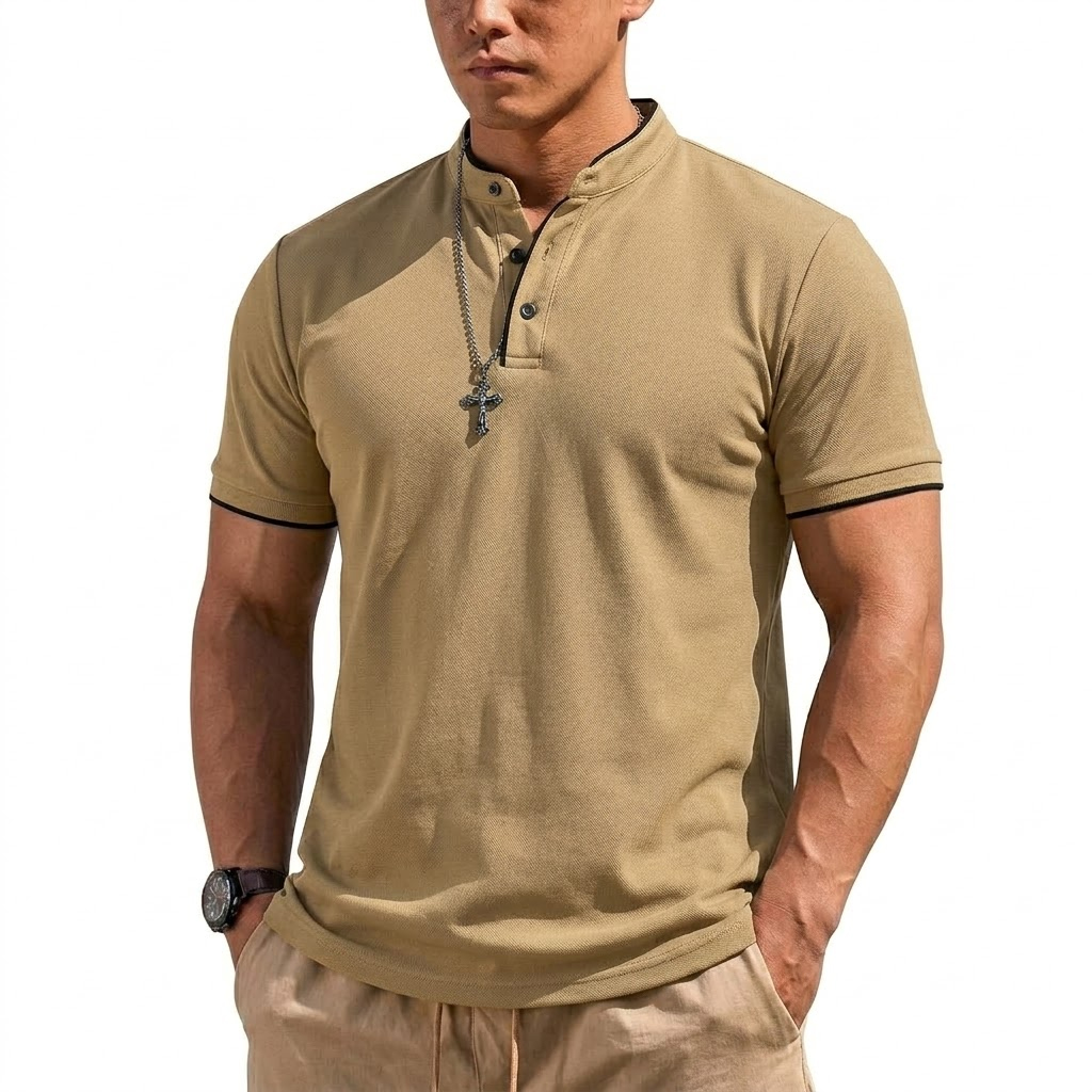 Sommer Kurzarm Henley-Shirt He – Summer Clothing Types Bewertung und Preis