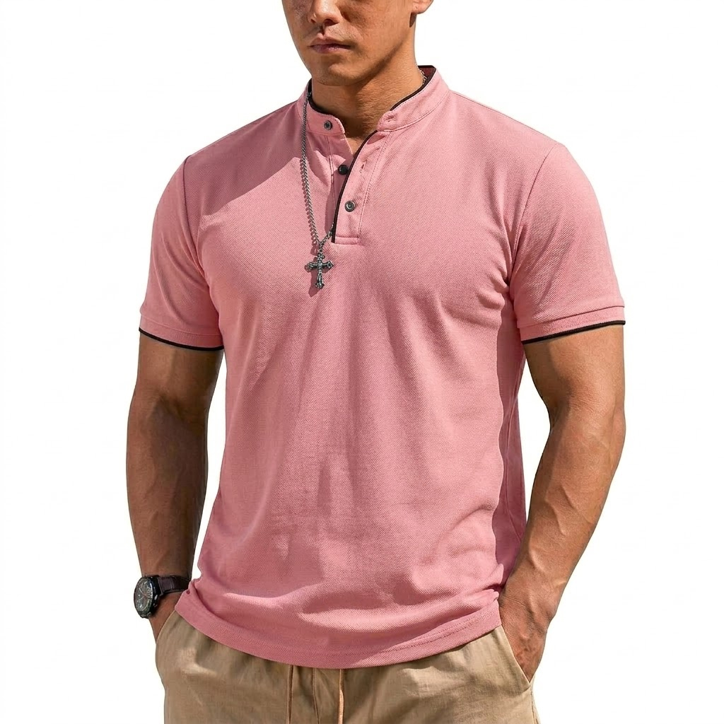 Sommer Kurzarm Henley-Shirt He – Summer Clothing Types Bewertung und Preis