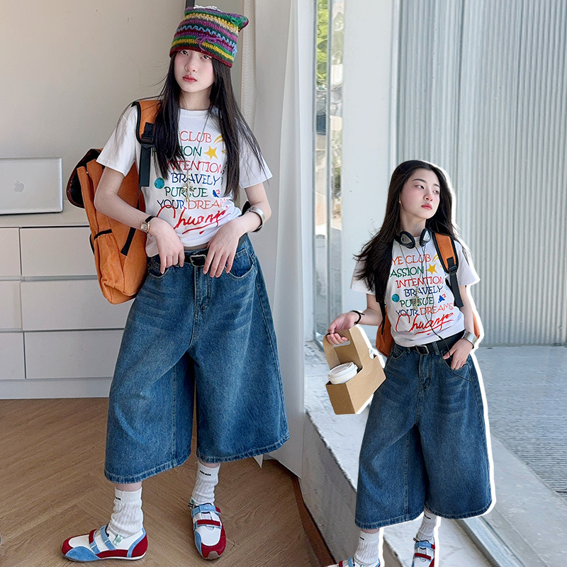 Sommer Teenager Mädchen Denim  – Summer Clothing Teen Girls Bewertung und Preis